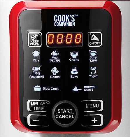 lot 2 image: Cooks Companion 6.3 qt 1000W Color Ceramic 11-in-1 Digital Pressure Cooker