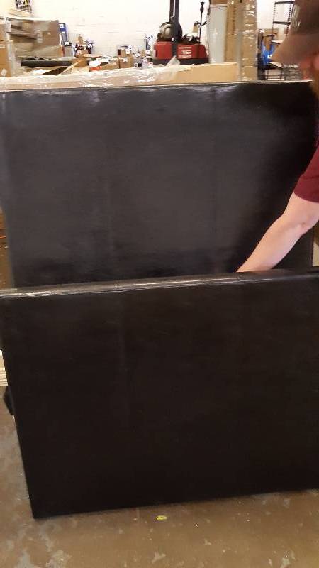 lot 35 image: Black Pleather Twin Bed