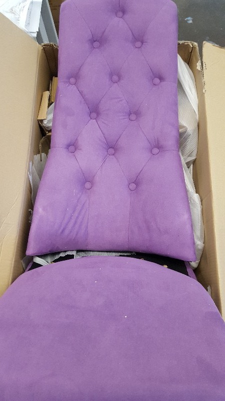 Joliet High-Back Tufted Chair - Purple