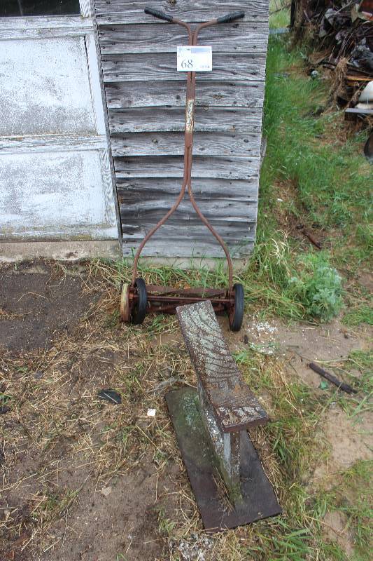 lot 68 image: Lot of (2) Including Push Lawn Mower Steel Anvil