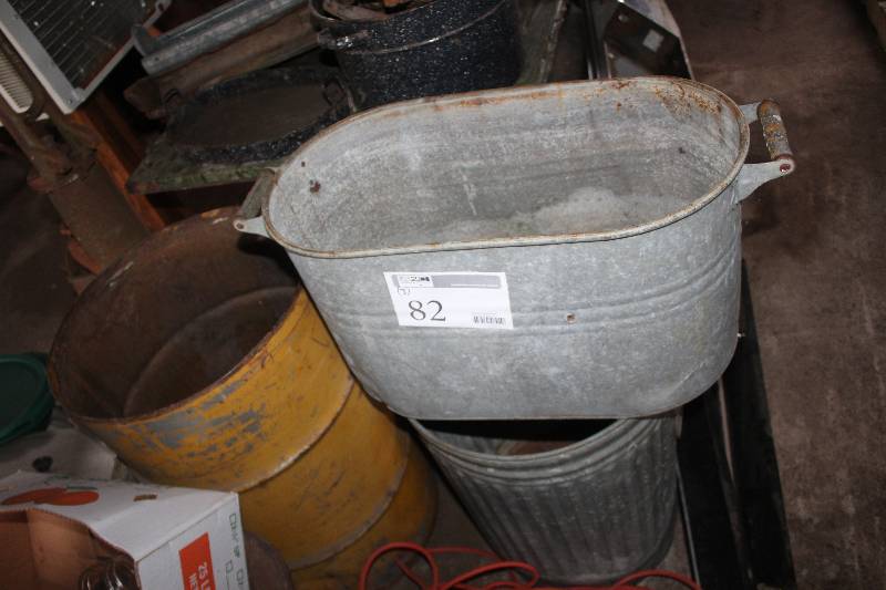 lot 82 image: Lot of (3) Metal Tubs