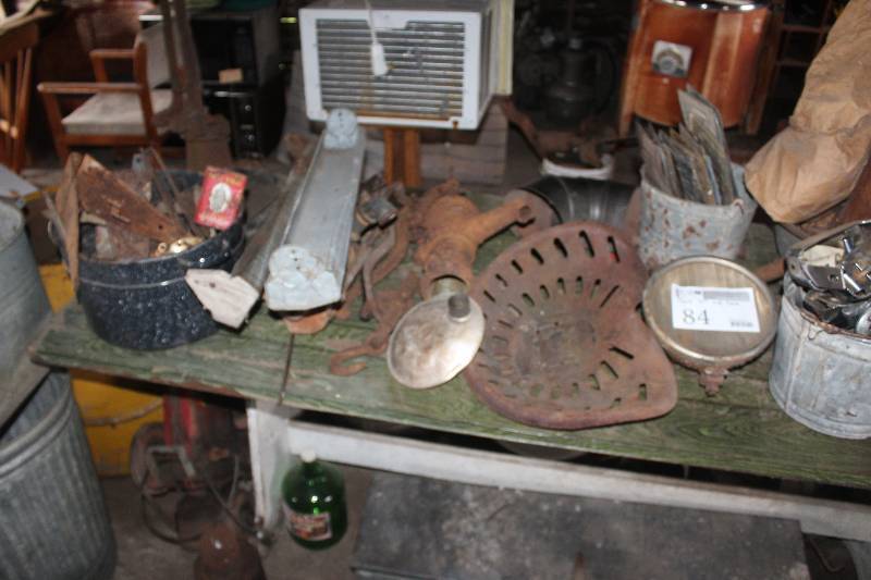 lot 84 image: Table and Contents Including License Plates Hardware Tobacco And More