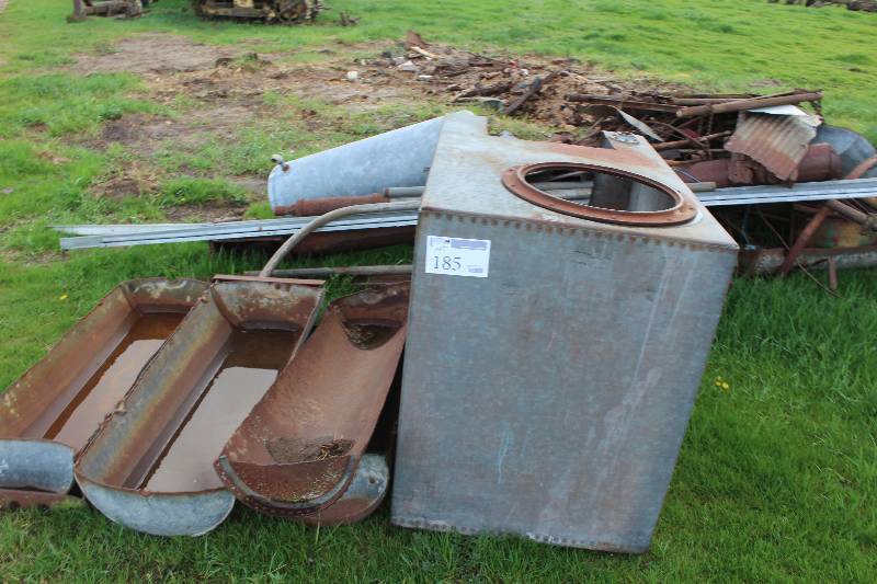 lot 185 image: Pile Lot of Scrap Metal Bins, Troughs
