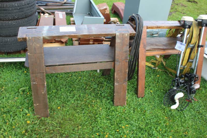 lot 189 image: Lot of (2) Wood Sawhorses