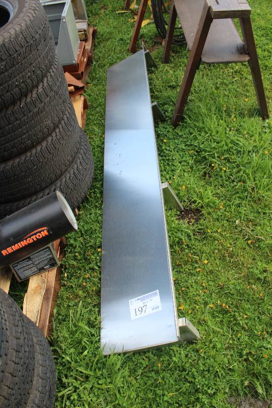 lot 197 image: Stainless Steel Shelf w Mounting Brackets