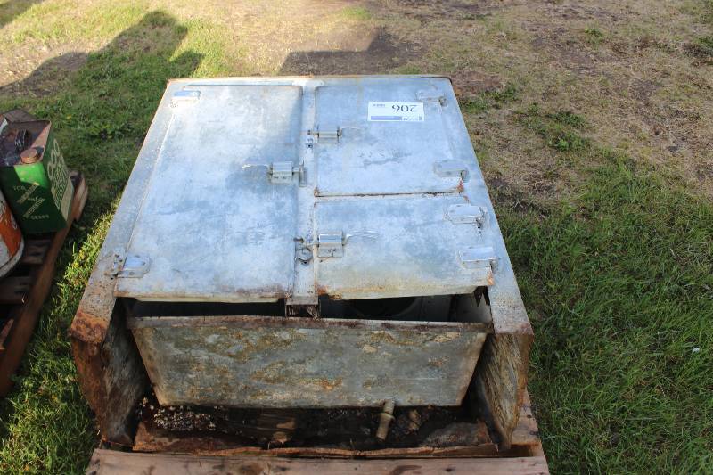 lot 206 image: 3-Door Metal Storage Bin