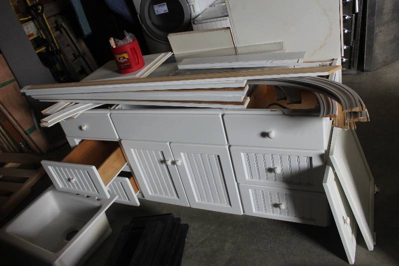 Lot of (4) Furniture Including All Cabinets, Trim, Sink