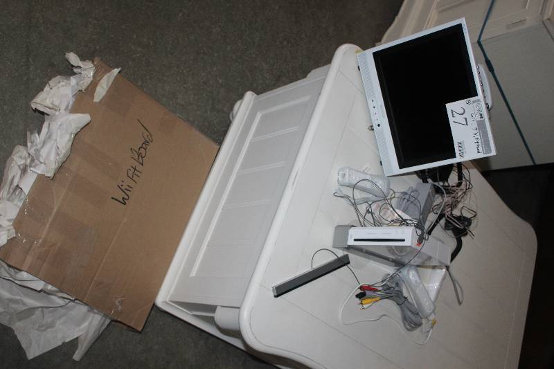 Lot of (3) Including 1) Wii Console AND 1) Wii FitBoard AND 1) Sharp Aquos TV