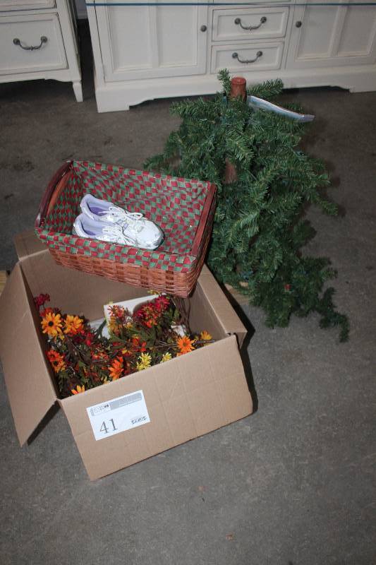 Box Lot Including Decorations Sneakers