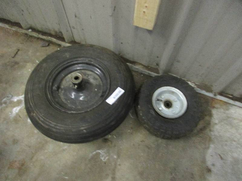 Wheel barrow rim and tire and cart wheel