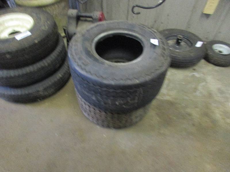 Snowmobile trailer rim and tires