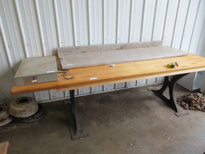 Large butcher block wood table