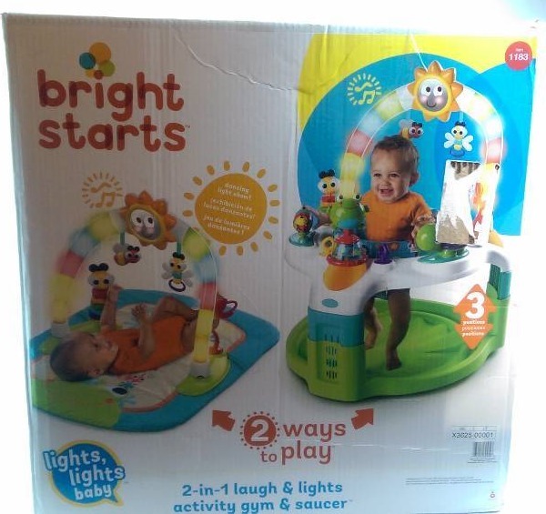 bright starts 2 in 1 laugh and lights activity gym and saucer