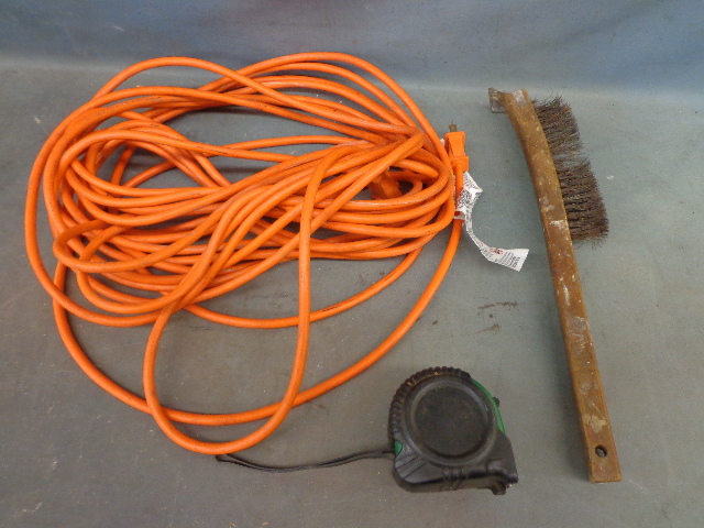 lot 86 image: Wire Brush, Tape Measure & Extension Cord