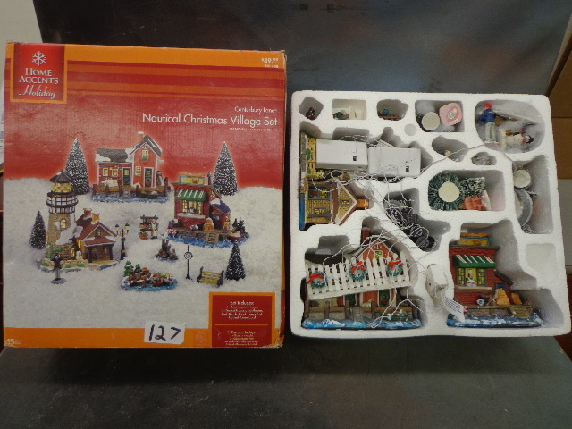 lot 127 image: Nautical Christmas Village Set