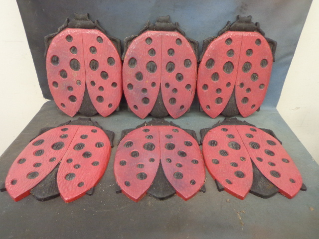 lot 116 image: 6 Lady Bug Yard Decorations