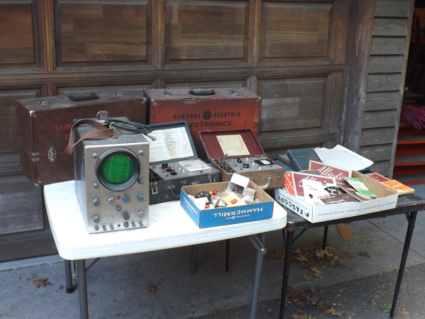 lot 26 image: Large Lot of Radio Repair Mans Testing Equipment, Tool Boxes, etc.