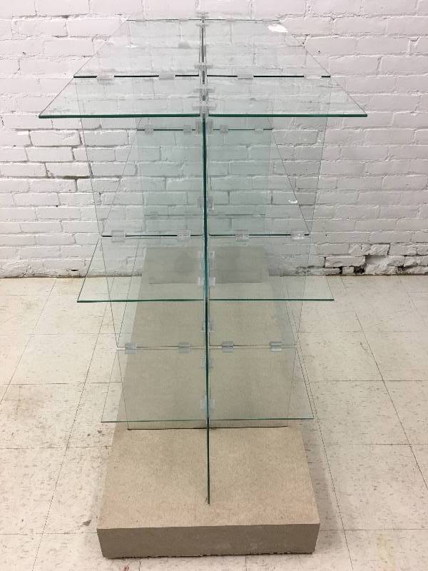 lot 11 image: 4 tier double sided glass display