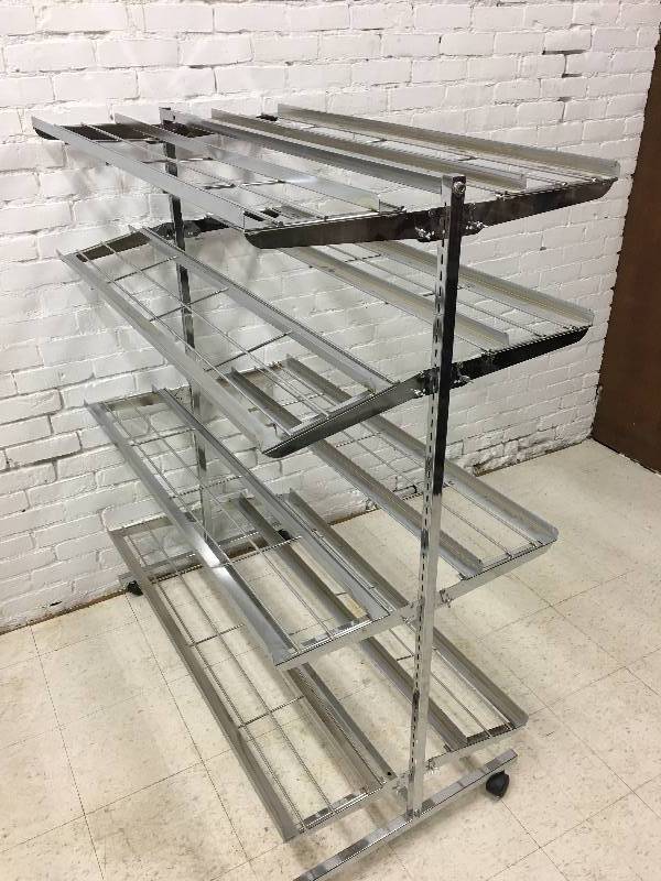 lot 15 image: commercial adjustable rolling shoe rack retail $129
