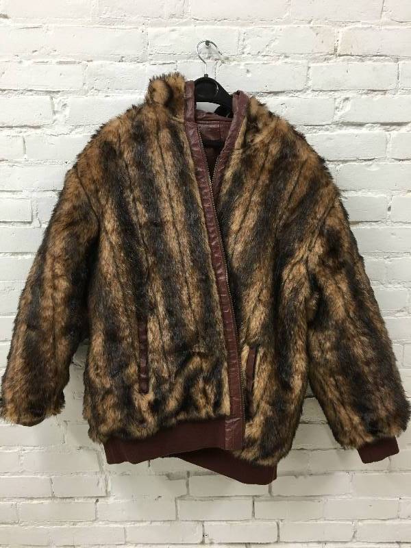 lot 73 image: reversible fur coat size  xl