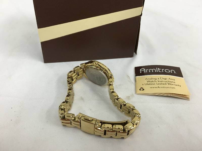 lot 118 image: Armitron Ladies Goldtone Crystal Watch Retail $99
