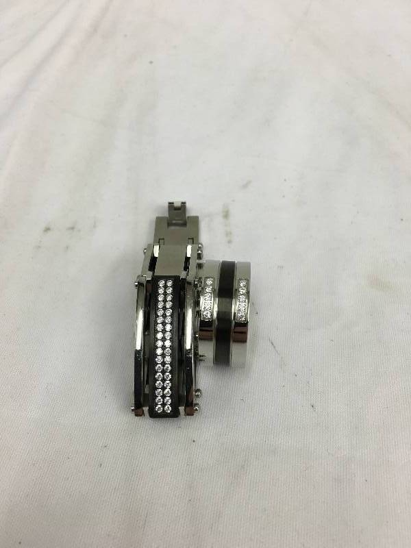 lot 119 image: Stainless Steel Mens CZ Bracelet & Ring Set Retail $90 Size 13