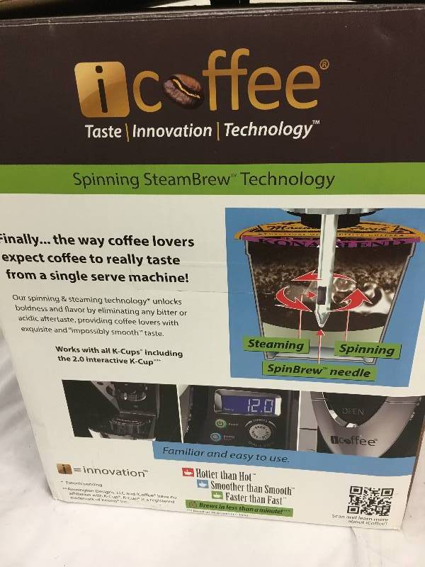 lot 209 image: ICoffee Opus Single Serve Brewer 2.0 retail $139
