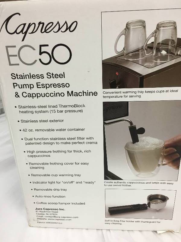lot 212 image: Capresso EC50 Stainless Steel Pump Espresso and Cappuccino Machine