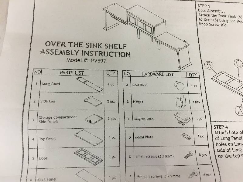lot 531 image: over the sink organizer shelf
