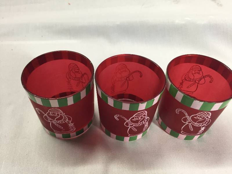 lot 75 image: 3 - Santa Clause Candle Holders