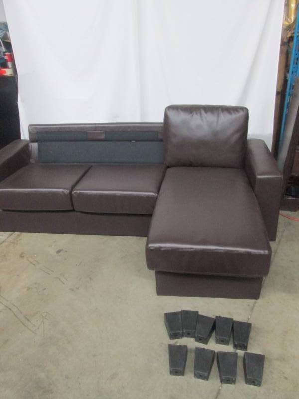 lot 15 image: Hawthorne Bonded Leather Sectional - Espresso
