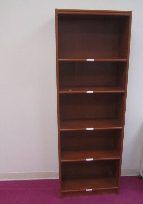 BOOK SHELF, 5 ADJUSTABLE SHELF, 25 X 11 X 72