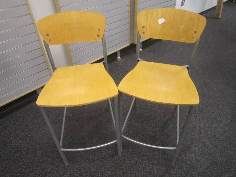 2 HIGH BACK BAR STOOLS