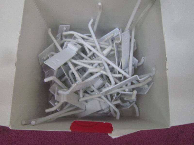 50 WHITE SLAT WALL HOOKS