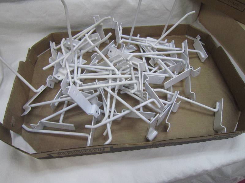 50 WHITE SLAT WALL HOOKS