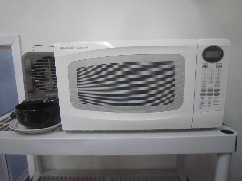 MICROWAVE-SHARP, PORTABLE HEATER-LAKEWOOD, DISHES