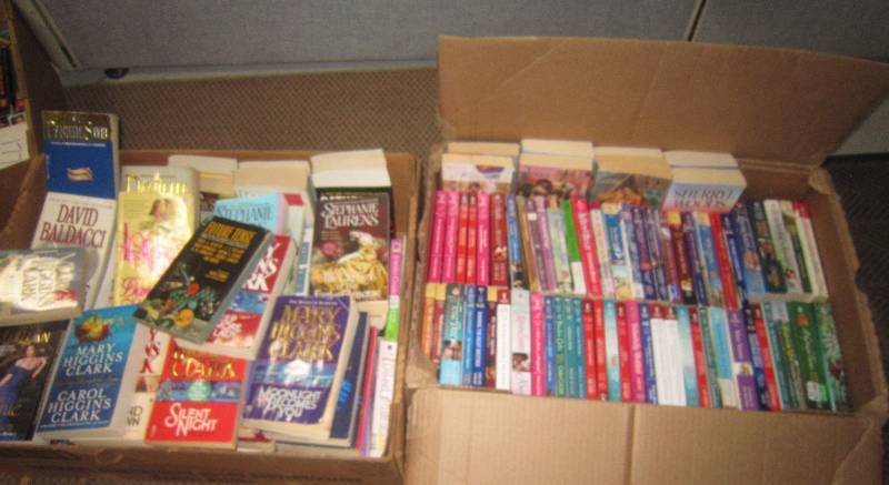 2 LARGE BOXES OF PAPER BACK BOOKS