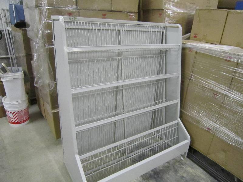 GREY METAL DISPLAY SHELF