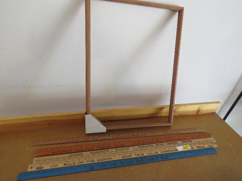 5 Yard Sticks and 1 Wooden Picture Frame