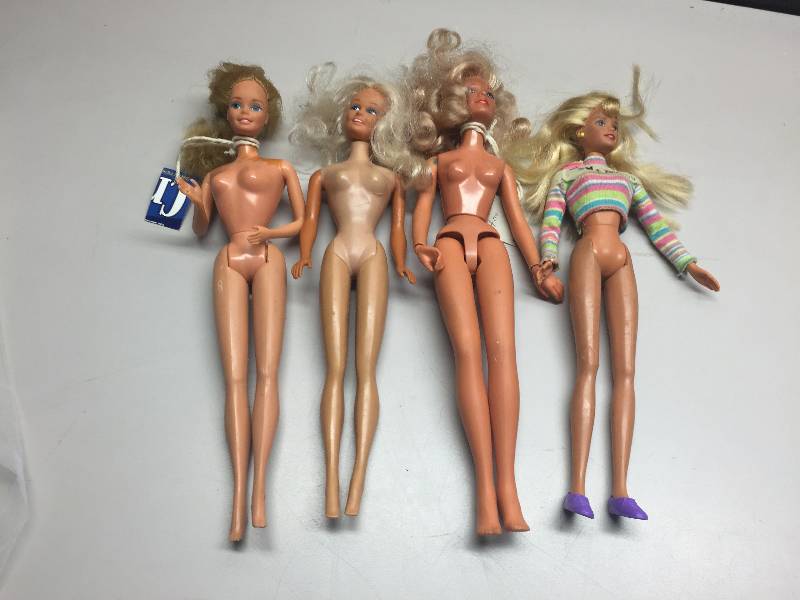 BARBIE DOLLS AND BOX OF CLOTHES