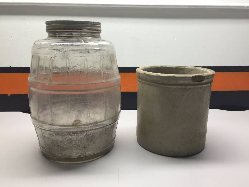 RED WING CROCK AND JUGS, GLASS JAR VINTAGE