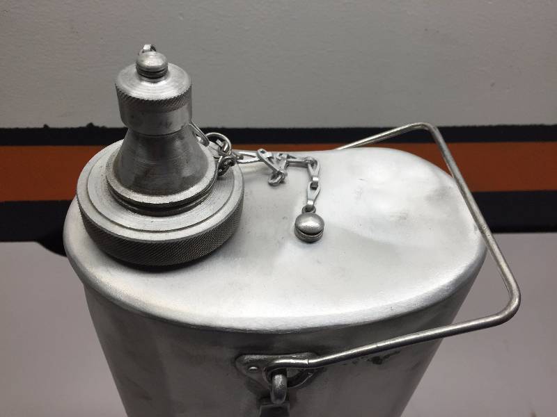 MILITARY ALUMINUM OLIVE OIL CONTAINER WITH JACKET
