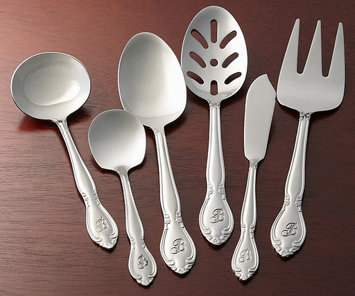 lot 24 image: alcove Rose 66-Pc. Monogrammed Flatware Set - Marked B