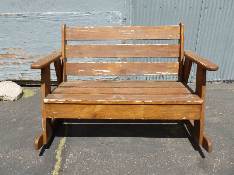 Wooden Rocking Bench