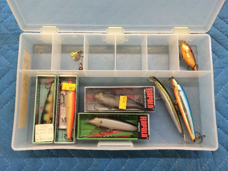 Assorted Rapalas  organizer