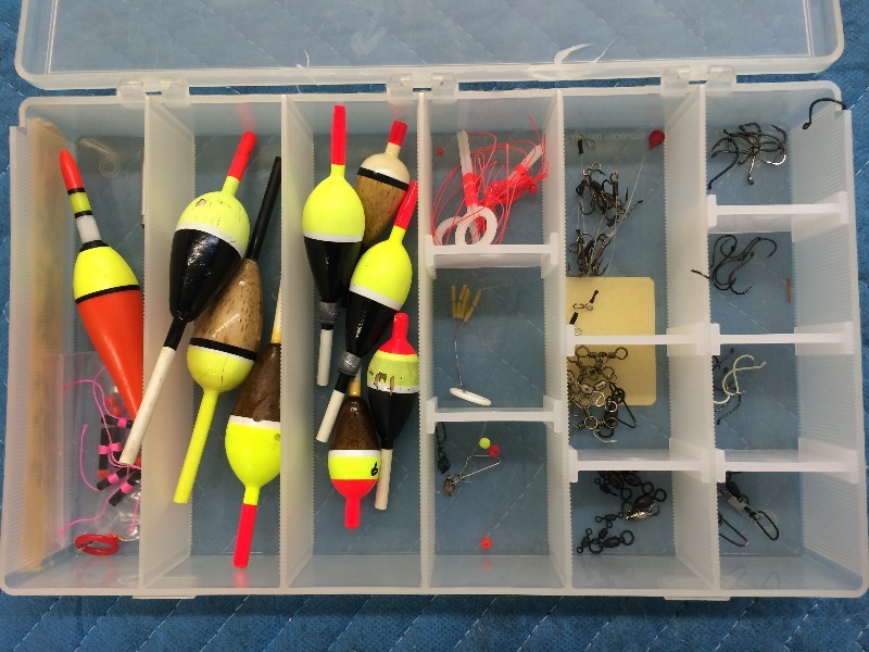 Assorted Floats, Hooks, Swivels  organizer