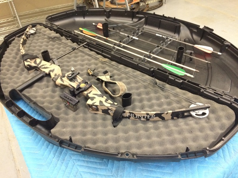 Compound Bow, Case, Arrows, release - all set-up and ready to shoot  Lightly used   view all pictures for more details