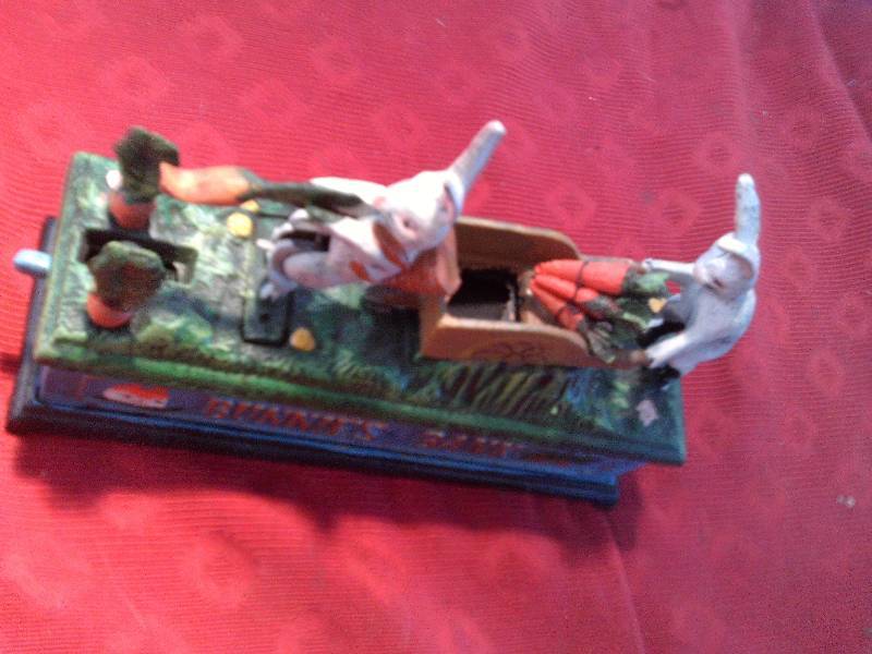 lot 48 image: collectible cast iron bunny bank