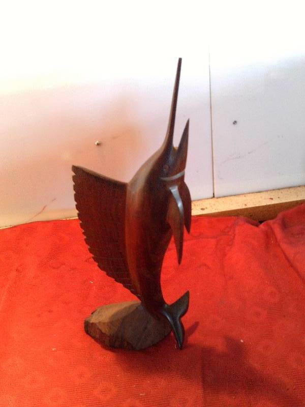 lot 78 image: HARDWOOD SWORDFISH