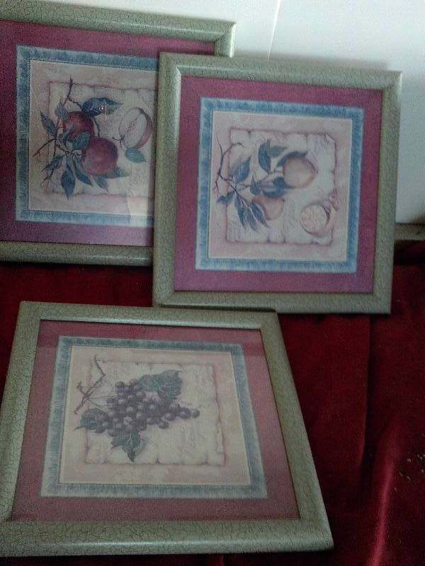 lot 137 image: set of 3 11 12 fruite pictures